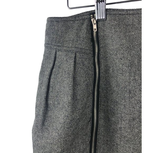 SILENCE + NOISE Tweed Double Zip Mini Skirt Womens 6 - Picture 6 of 7